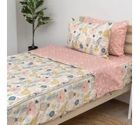 Beddy's Flower Blossoms Girls Durable Zipper Bedding, Bed in a Bag, Floral Sheets and Comforter, Easy to Make and Wash, Includes Pillowcase and Pillow Sham, Kids Zip Bedding, Super Soft All Season