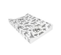 BEDEBYES Deluxe Anti Roll Wedge Baby Changing Mat, Safari Animal Print, Waterproof PVC with Curved Sides, 69x45x9cm