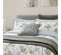 Bedeck of Belfast Emira Super Kingsize Duvet Cover SET, Soft Teal & Green