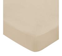 Bedeck of Belfast Fine Linens 400 Thread Count Sateen Plain Dye Kingsize Fitted Sheet, Soft Gold