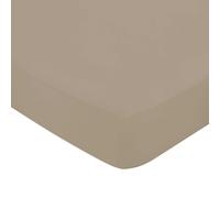 Bedeck of Belfast Fine Linens 400 Thread Count Sateen Plain Dye Kingsize Fitted Sheet, Truffle