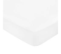 Bedeck of Belfast Fine Linens 400 Thread Count Sateen Plain Dye Kingsize Fitted Sheet, White