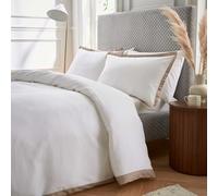 Bedeck of Belfast Fine Linens Olenna Super Kingsize Duvet Cover Set, Truffle/Chalk