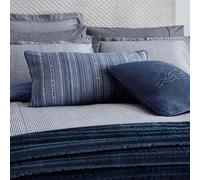 Bedeck of Belfast Mazana Woven Stripe Super Kingsize Duvet Cover, Midnight