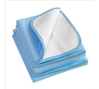 Bedecor Washable Kylie Sheets Single Bed 70x90cm (Pack of 2) - Incontinence Bed Pads for Potty Training, Kids & Puppy - Waterproof Mat Protector for Wheelchair & Sofa - Blue