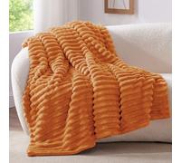BEDELITE Fluffy Fleece Twin Blanket - Burnt Orange Couch Throw Soft Cosy Warm Blankets for Double Bed, Gifts for Women
