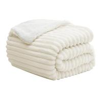 BEDELITE Fluffy Sherpa Fleece Blanket - Twin Size Cream White Couch Throw Thick Soft Cosy Warm Blankets for Double Bed, Gifts for Women