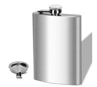 BEDEONE 8 Oz Flask for Liquor, Leakproof with Laser Weleded Screw Cap, Stainless Steel, Ideal for Gift, Camping, Fishing, Hunting
