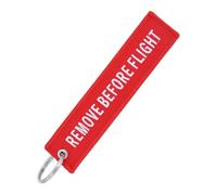 BedEuu 1 Pc Wholesale Aviation Keychain Do Not Pull Danger Remove Before Flight Both Sides Embroidery Car Key Pendant Tag Accessories(Design 2)