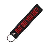 BedEuu 1 Pc Wholesale Aviation Keychain Do Not Pull Danger Remove Before Flight Both Sides Embroidery Car Key Pendant Tag Accessories(Design 4)