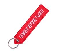 BedEuu 1 Pc Wholesale Aviation Keychain Do Not Pull Danger Remove Before Flight Both Sides Embroidery Car Key Pendant Tag Accessories(Design 3)