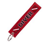 BedEuu 1pc Suitable For Motorcycle Modified Cultural Embroidery Silica Gel Cloth Key Chain Hangings(Diver)