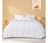 BedFabtasy Luxury Gusseted Feathers Down Duvet Double Size 4.5 Tog Summer Duvet, 100% Organic Cotton Cover, 600TC, Breathable & Soft & Down Proof, Hotel Quality Double Size Quilt, Machine Washable