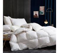 BedFabtasy Luxury Super King Size Duvet 13.5 Tog Goose Feathers Down Duvet, Heavyweight｜600TC 100% Cotton Cover Down Proof Fabric｜Hotel Quality Super King Quilt with 8 Corner Tabs Machine Washable