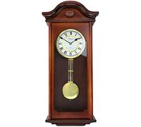 Bedford Clock Collection Chime Pendulum Wall Clock, Mahogany