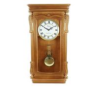 Bedford Clock Collection Golden Oak Chiming Pendulum Wall Clock