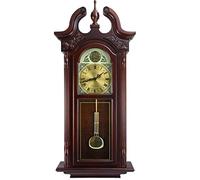 Bedford Clock Collection Wall Clock, Glass Wood, Cherry Oak