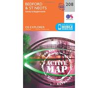 Bedford & St Neots Map | Weatherproof | Sandy & Biggleswade | Ordnance Survey | OS Explorer Active Map 208 | England | Walks | Hiking | Maps | Adventure
