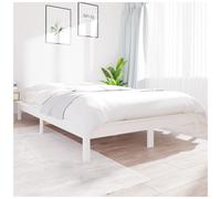 Bedframe Solid pine wood white 160x200 cm Slatted base Sturdy elegant Home Sale