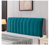BedHeadboard Covers Cotton Filling Short Plush Upholstered Stretch Bed Head Cover Slipcover Double Single Queen King Head Board Protector, Green, 120x60cm