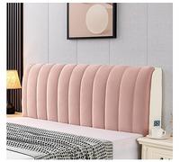 Bed Headboard Covers Cotton Filling Short Plush Upholstered Stretch Bed Head Cover Bed Headboard Slipcover Double Single Queen King Head Board Protector,Pink,220x60cm