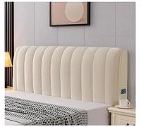 BedHeadboard Covers Cotton Filling Short Plush Upholstered Stretch Bed Head Cover Slipcover Double Single Queen King Head Board Protector,Beige,200x60cm