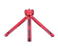 Bediffer 1/4in Mini Tripod Adjustable Stand Portable for DSLR Mirrorless Cameras Sports Cameras Aluminium Alloy Size 3-13cm (Red)