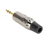Bediffer 3.5mm Stereo Soldering Plug Set, Durable Zinc Alloy Gold Plated Cable Plug for DIY Earphone Cables, 10 Pcs Blue & Black Tail (black tail)
