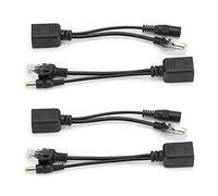 Bediffer 5 Pairs Durable Power Over Ethernet POE Splitter Adapter, Fast Transmission DC12V POE Adapter Splitter for IP Camera, Suitable for Home Security (Black)