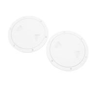 Bediffer 6 Inch Boat Round Inspection Deck Plate Durable Cover for Marine Yacht Easy Access for Boat Storage Compartment Monitoring and Maintenance, 2PCS for Indoor and Outdoor Applications (White)