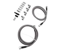 Bediffer 6AN 70 Inch Universal Stainless Steel Transmission Cooler Line Kit Leakproof Installation Accessories for TH350 TH400 4L60E 700R4 Trucks and SUVs Black 2 X Transmission Oil Cooler Hose