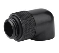 Bediffer 90 Degree Angle Tube Fitting for Water Cooling Systems Premium Brass Elbow Connector with Soft Silicone Ring 12.9mm for PC DIY (Black)