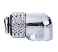 Bediffer 90 Degree Angle Tube Fitting for Water Cooling Systems Premium Brass Elbow Connector with Soft Silicone Ring 12.9mm for PC DIY (Silver)