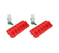 Bediffer Chicken Feeder Set Automatic Water Feeder and Food Dispenser for Poultry Birds Durable PP Material 2 Units (L Waterer 140ML)