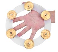 Bediffer Drum Cymbals Hi Hat Tambourine with Bright Jingle Sound, Durable Stainless Steel Bells for Drummers, Size 19cm / 7.5in - Perfect Percussion Accessory (Gold)