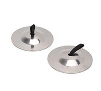 Bediffer Finger Cymbals Pure Copper Wear Resistant Easy Grip Bell for Dance Parties and Holidays 2 Pcs (Silver)