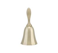 Bediffer Handbell Rhythm Bell Elegant Decorative Zinc Alloy Musical Accompaniment for Wedding Prayer Yoga 10 * 4.7 * 4.7 Cm (Angular Gold)