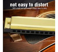 Bediffer IRIN Metal Harmonica 10 Holes Gold Silver Easy-to-Play Musical Instrument for Music Lovers 4.1" X 1.2" X 0.7" (Gold)