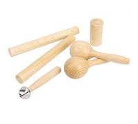 Bediffer Orff Instrument Set Kids Educational Musical Toys for Preschool Learning Experiences in Wood, 5 Pieces