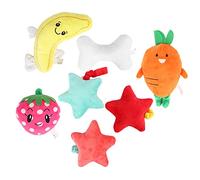 Bediffer Pet Plush Squeak Toy Set, 7 Pcs Chew Variety
