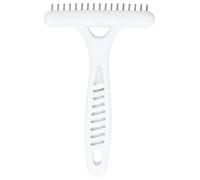 Bediffer Pet Rake, Double Row Grooming Tool, 13.8x8.8cm | Durable PP plastic, ergonomic non-slip handle, ideal for long hair breeds