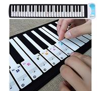 Bediffer Piano Key Board Sticker Transparent Removable for Electronic Pianos with Easy Instructions for Beginners 61/88 Key for Children and Adults PVC Black 11"x7.4" Music Enthusiasts (Colorful)
