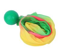 Bediffer Silk Ball for Tai Chi Exercise Lightweight Soft Strength Ball 150cm Adjustable Chiffon Yarn Performance Supplies (Green + colorful yarn 1.5 meters)
