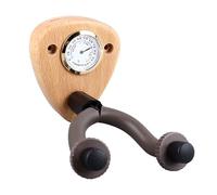 Bediffer Wall Mounted Guitar Hanger with Hygrometer and Anti Slip Design for Guitar, Violin, Mandolin, Bass - Durable Wood Material (Light Color)
