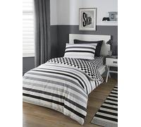 Bedlam Beckette Stripe Monochrome Duvet Cover Set Black
