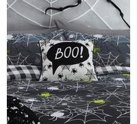Bedlam 'Boo' Luxe Velvet Halloween Filled Cushion in Black | Size: 43 cm x 43 cm Bedlam Black 43 cm x 43 cm
