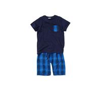 Bedlam Boy's Boys Short Check Pyjama Set in Navy | Size: 11 Years Bedlam Navy 11 Years