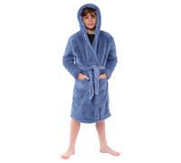 Bedlam Boy's Fluffy Fleece Fleece Gown in Mid Blue | Size: 11-12 Years Bedlam Mid Blue 11-12 Years