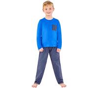 Bedlam Boy's Long Check Pyjama Set in Cobalt | Size: 5 Years Bedlam Cobalt 5 Years
