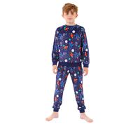 Bedlam Boy's Soft Touch Velour Space Pyjamas in Navy | Size: 5-6 Years Bedlam Navy 5-6 Years
